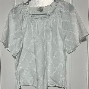 LOFT White Patterned Blouse